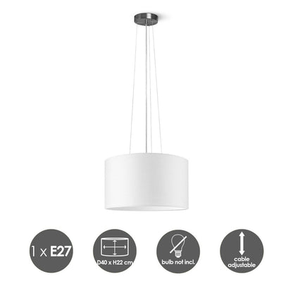 Home Sweet Home hanglamp Hover met lampenkap, E27, wit, 40cm