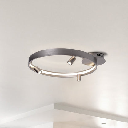LED -plafondlamp "Tristan", moderne metalen plafondlamp en plastic in stalen blanco, de LED's zijn stevig geïnstalleerd. Met ongeveer 58 cm Øthie ideale verlichting voor woonkamer, eetkamer of keuken.
