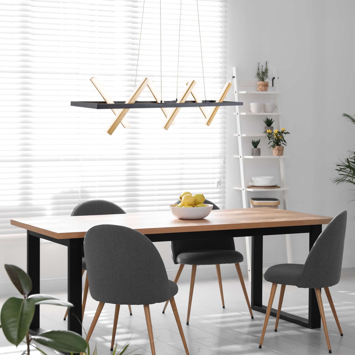 LED hanglamp "Cadice" l: 100cm goud