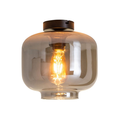 Plafondlamp "vaso", retro, plafondlamp, metaal en rookglas in antraciet, E27 -aansluiting, voor eetkamer, woonkamer, gang of kantoor, met een Øvon 25 cm