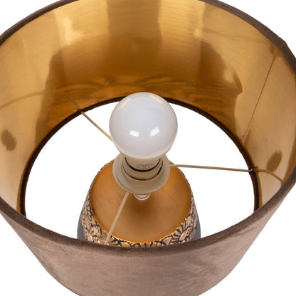 Keramische tafellamp "Bronco", tafellamp, keramiek, beige/grijs, met E14 -aansluiting, voor eetkamer, woonkamer, gang of kantoor, 39 cm hoog