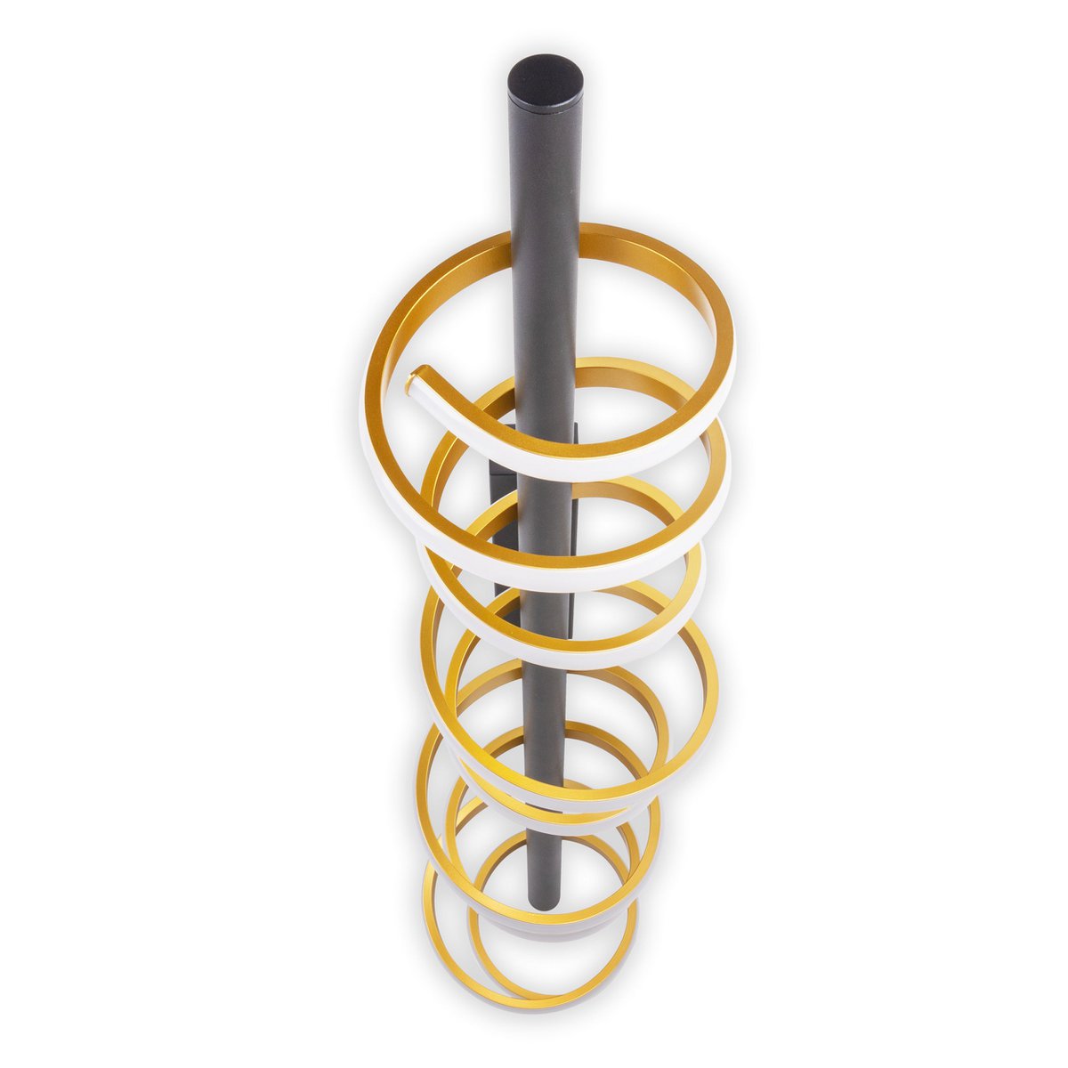 LED -plafondlicht "Belleza", moderne metalen plafondlamp en plastic in zwart, goud en wit, met stevig gebouwd -in LED's, 100 cm lang. De ideale verlichting voor woonkamer, eetkamer of kantoor.