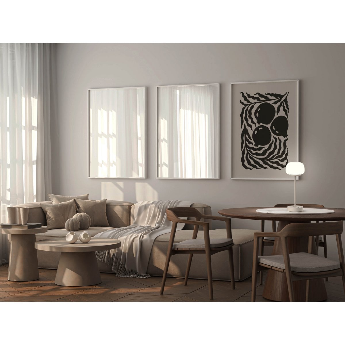 LED -batterij/ tafellamp "Pina" 30 cm hoog, gemaakt van metaal (beige) en glas (wit), geïntegreerde LED's, warm wit