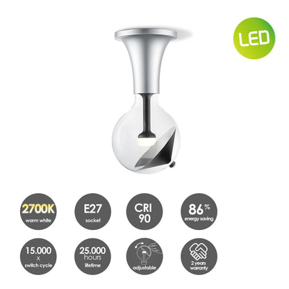 Home Sweet Home Hanglamp Move Me - Horn Cone 5.5W 2700K grijs-zwart