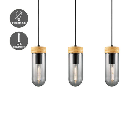 Home Sweet Home Hanglamp Capri - rook glas - 60x10x132cm