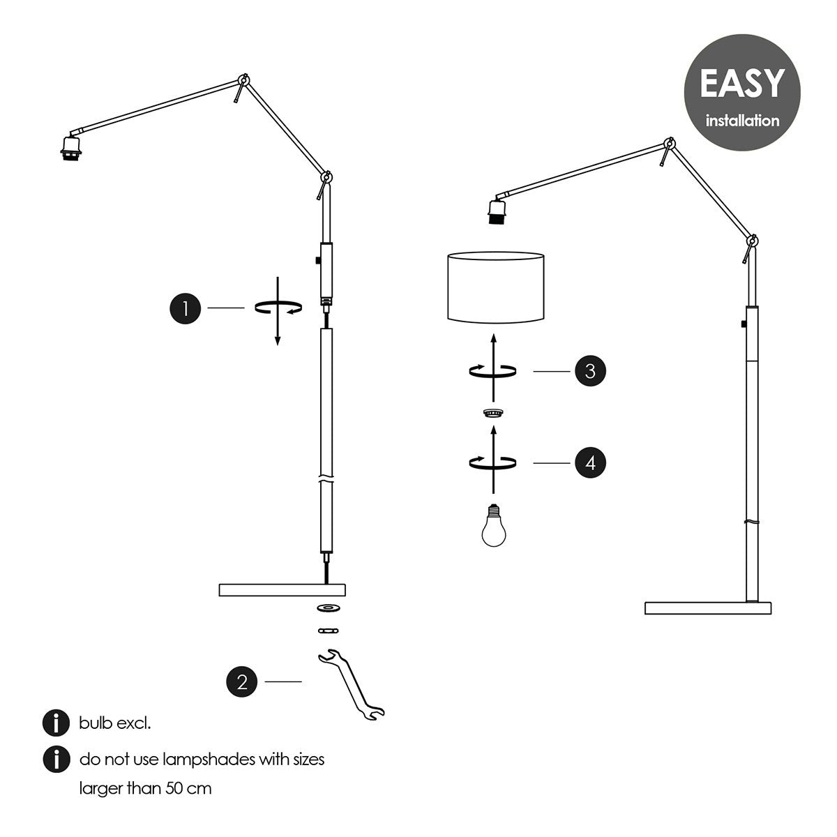 Home Sweet Home vloerlamp voet Shift 80/35/160 - Geborsteld staal