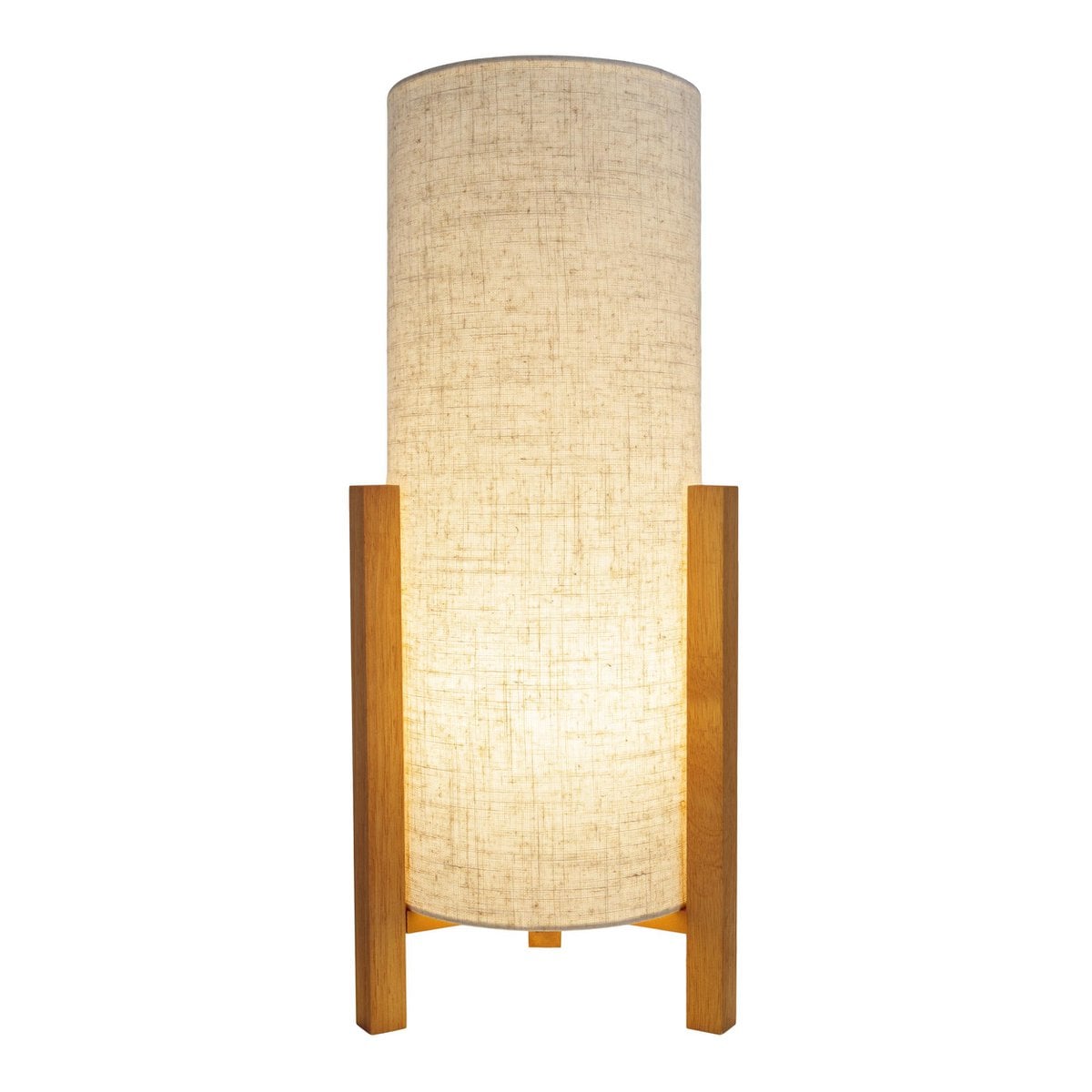 Tafellamp "Matilda" klassieke tafellamp met natuurlijk uiterlijk door hout en stofscherm, E27 -aansluiting, 52 cm hoog