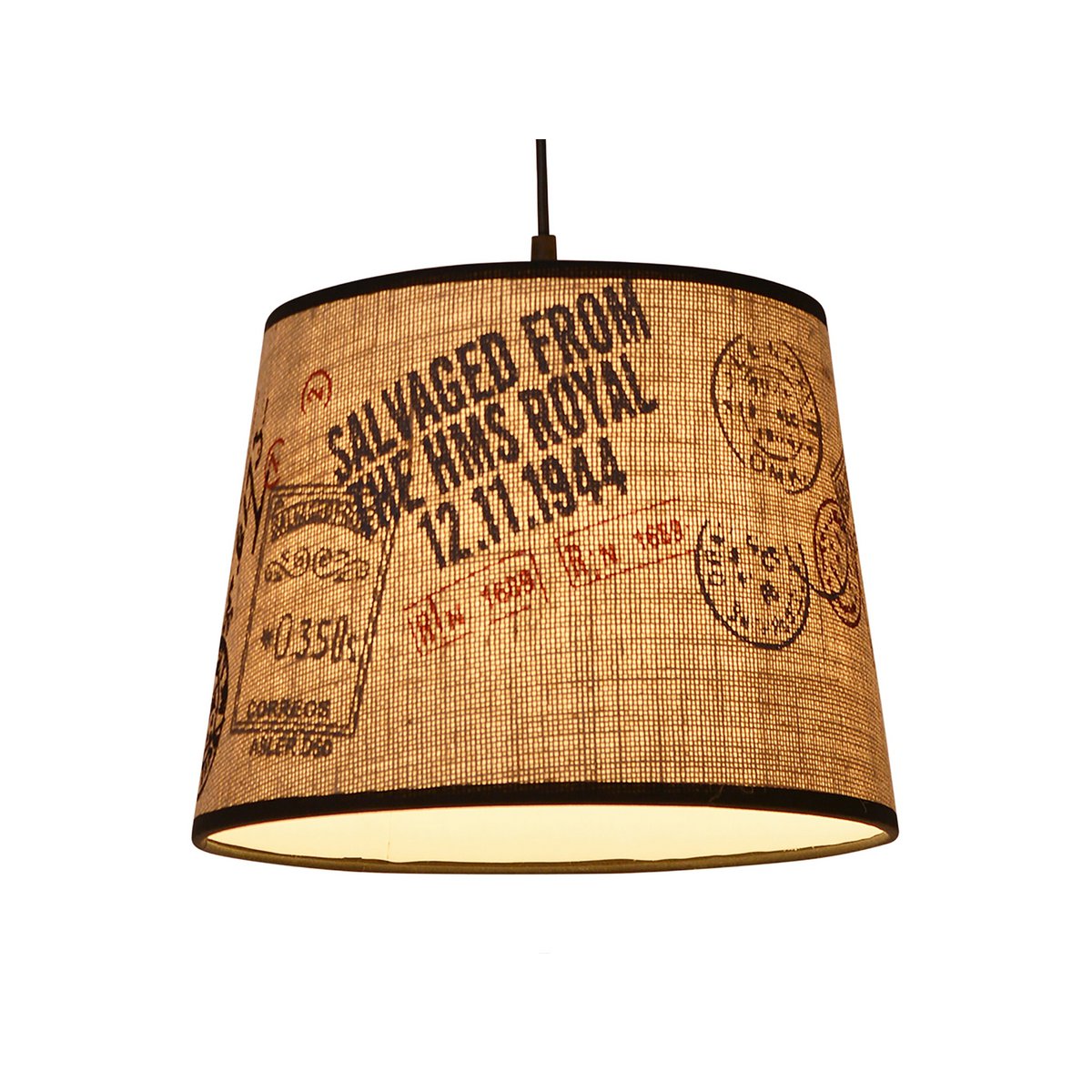 Hanglamp met stoffen kap "Print"
