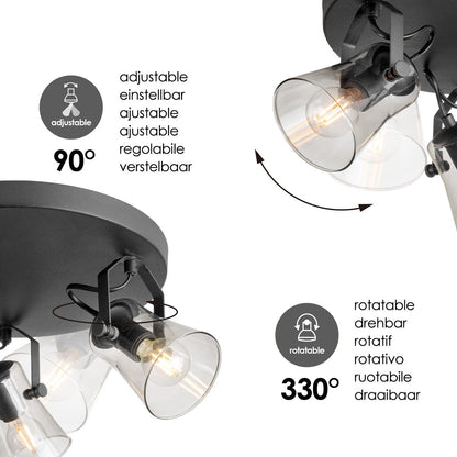 Home Sweet Home LED Opbouwspot Edge 3 - Rond - dimbare - zwart
