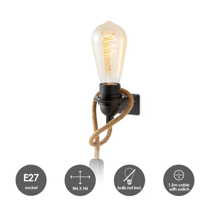 Home sweet Home Vintage Wandlamp 10 x 6 x 4 cm - Zonder lichtbron