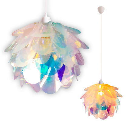 Hanger lamp "fora" gemaakt van metaal en iriserend plastic, e27 socket, verlichting voor woonkamer, eetkamer en kantoor, Ø40 cm