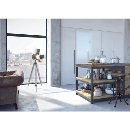 Staande lamp driekbende "metaal in wit met E27-versie, 100-140 cm hoog, lamp voor woonkamer, eetkamer of kantoor