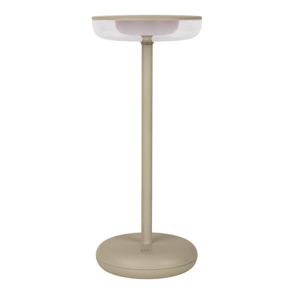 Noteloze tabletlicht "Pasi" voor buiten en binnen, gemaakt van metaal en plastic in beige, dimable, met aanraking en geheugenfunctie, ca. 26 cm hoog