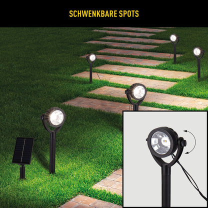 Solar / EarthSpout 6 Set "nomi" ca. 475 cm lang, gemaakt van zwart plastic, warm wit