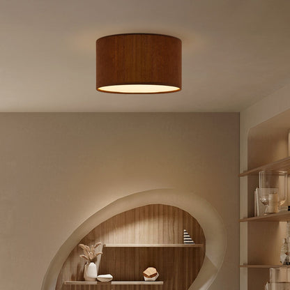 Home Sweet Home Cylindrische Corduroy Plafondlamp - Brown - ø30 x 17cm