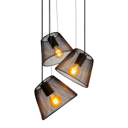 3-zits hanglamp "Korie" hanglamp gemaakt van metaal in zwart, met E27-versies, Ø30cm, voor woonkamer en kantoor.