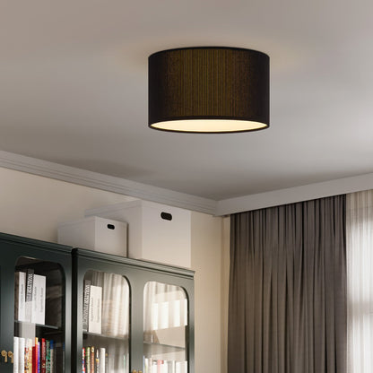 Home Sweet Home Cylindrische Corduroy Plafondlamp - Black - ø30 x 17cm