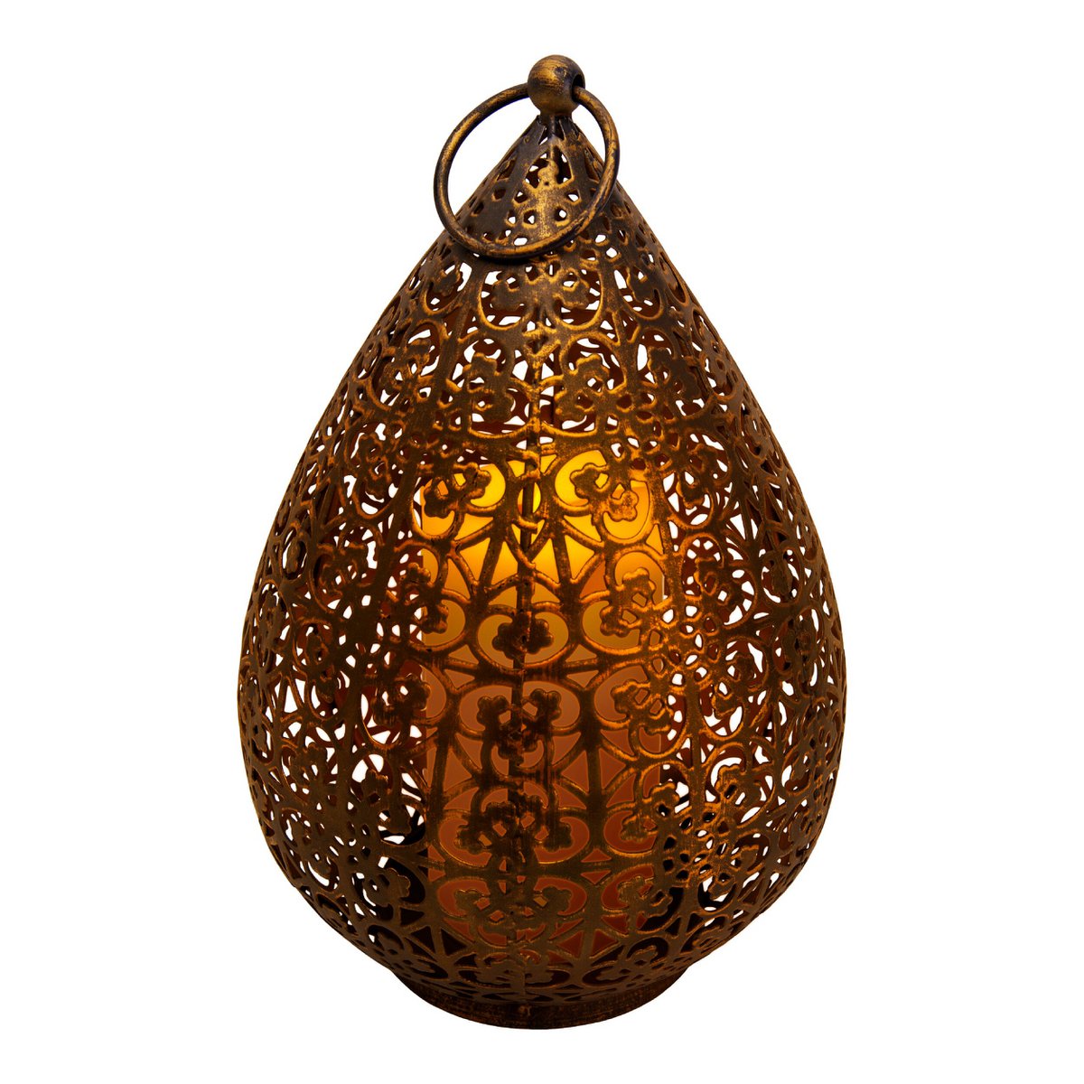 LED Decol Light 27,8 cm hoog in antiek goud, voor buiten, gemaakt van metaal en plastic, met geïntegreerde LED