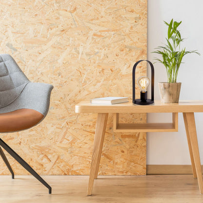 Metalen tafellamp "Faro" h: 28.5cm zwart