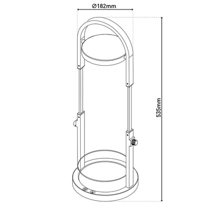 LED -plantentablet Licht 53,5 cm hoog, gemaakt van metaal en plastic in het zwart, met geïntegreerde LED