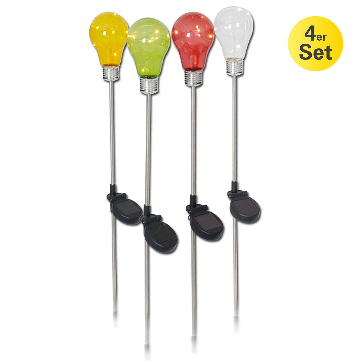 Set van 4 decoratieve solar grondpennen "lamp"