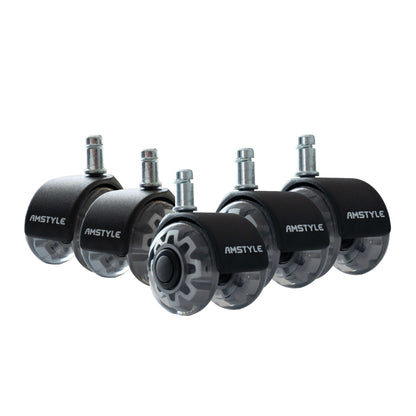 Set van 5 lichtlopende universele heavy-duty wielen