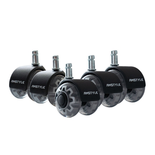 Set van 5 lichtlopende universele heavy-duty wielen