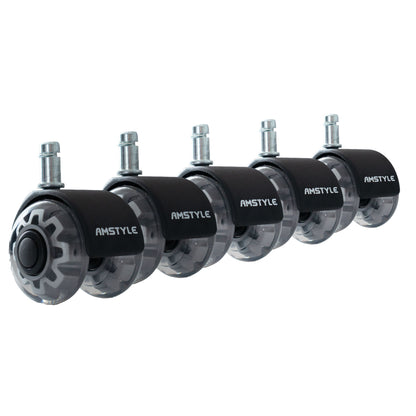 Set van 5 lichtlopende universele heavy-duty wielen