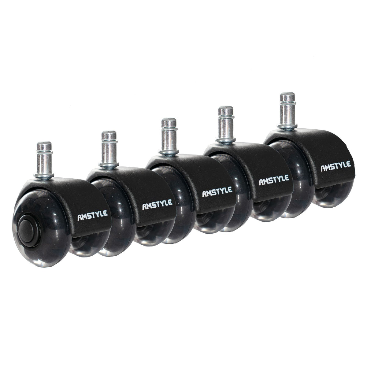 set van 5 lichtlopende universele heavy-duty wielen voor