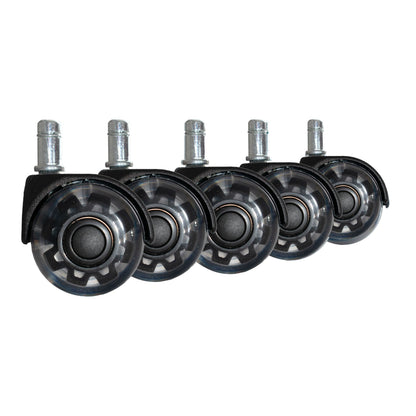 set van 5 lichtlopende universele heavy-duty wielen voor