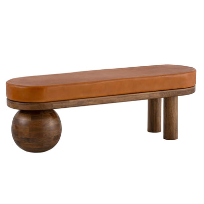 Bank Geitenleer Mango Massief Houten Bank 140x47x40 cm