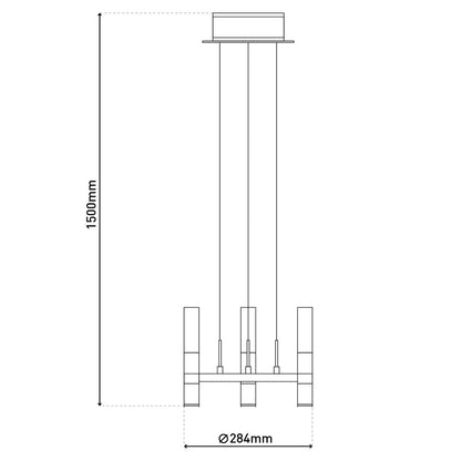 LED kroon 3-vlammen d: 28,4 cm omhoog/omlaag "kasteel"