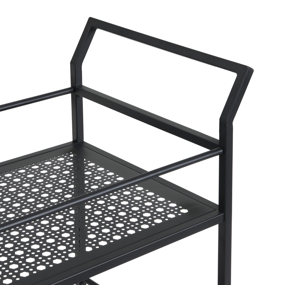 Serveerwagen Metaal Zwart 79x45x83 cm met Wielen