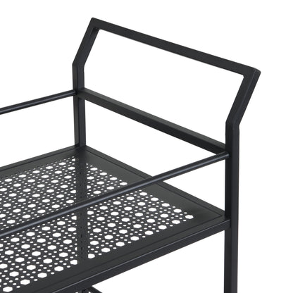 Serveerwagen Metaal Zwart 79x45x83 cm met Wielen