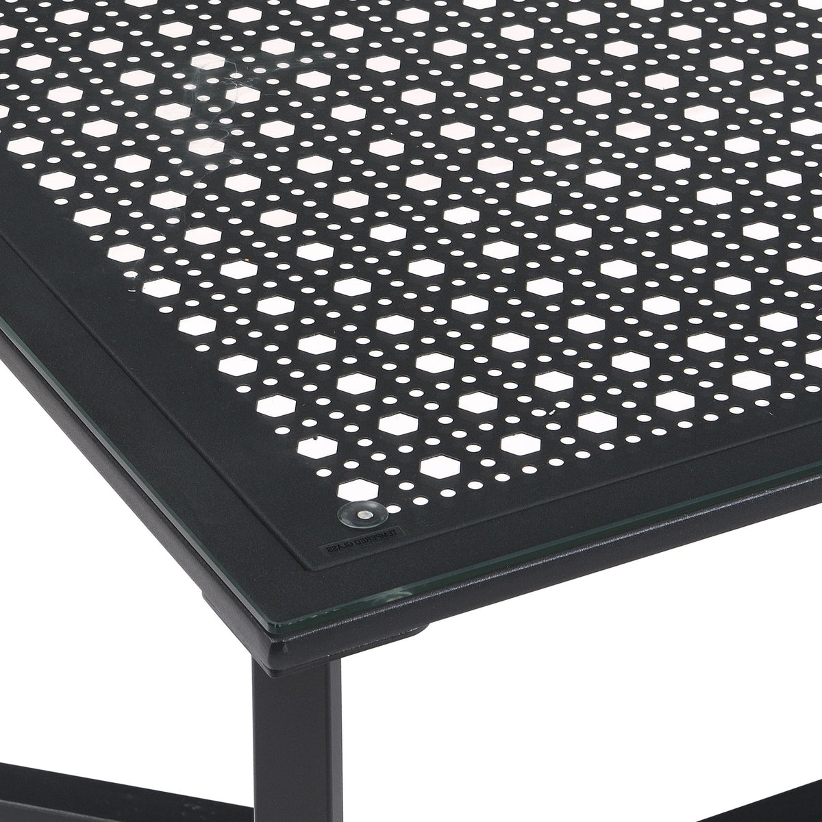 Salontafel Glas Metaal Zwart 100 cm, Rechthoekige