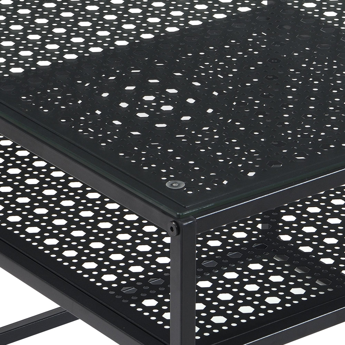 Salontafel Glas Metaal Zwart 60x60x45 cm - Vierkant