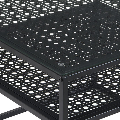 Salontafel Glas Metaal Zwart 60x60x45 cm - Vierkant