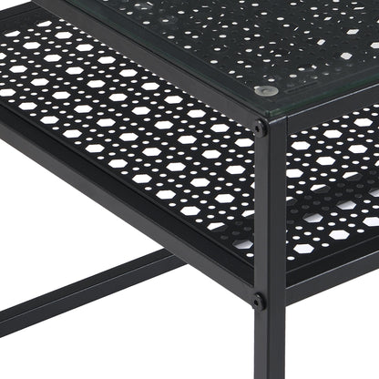 Salontafel Glas Rechthoekig 100 cm Zwart, Moderne