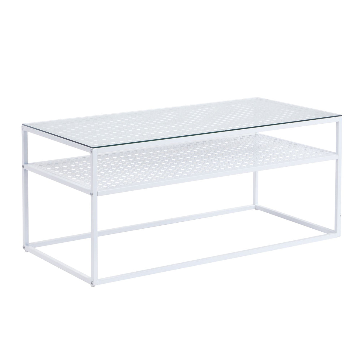 Salontafel Glas Rechthoekig 100 cm Wit, Moderne