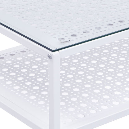 Consoletafel Glas Metaal 80x40x77 cm Haltafel Wit Smal