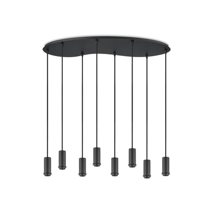 Home Sweet Home Zwarte ovale metalen Hanglamp 8L - 80/27.5/117.5CM
