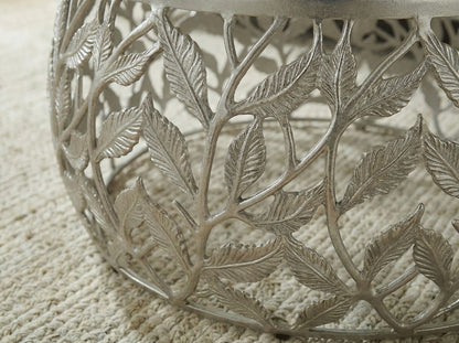 Salontafel 60cm Zilver met wit Marmer Tafelblad - Ronde