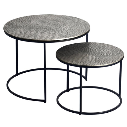 Salontafelset Metaal 2-delig rond zilver - Salontafel