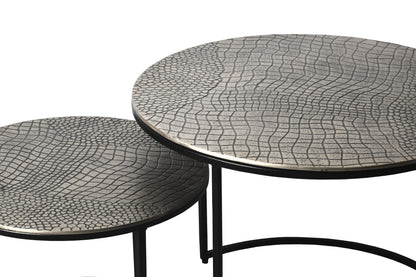 Salontafelset Metaal 2-delig rond zilver - Salontafel
