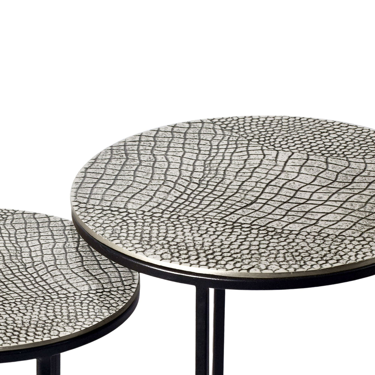Salontafelset Metaal 2-delig rond zilver - Bijzettafel