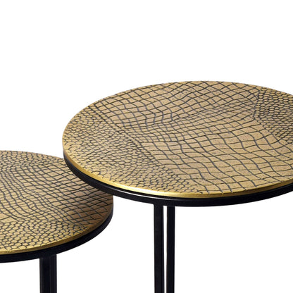 Bijzettafel Set Metaal 2-delig rond goud