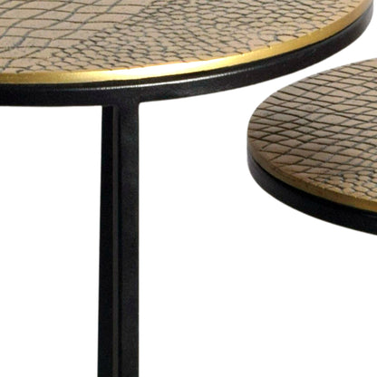 Bijzettafel Set Metaal 2-delig rond goud