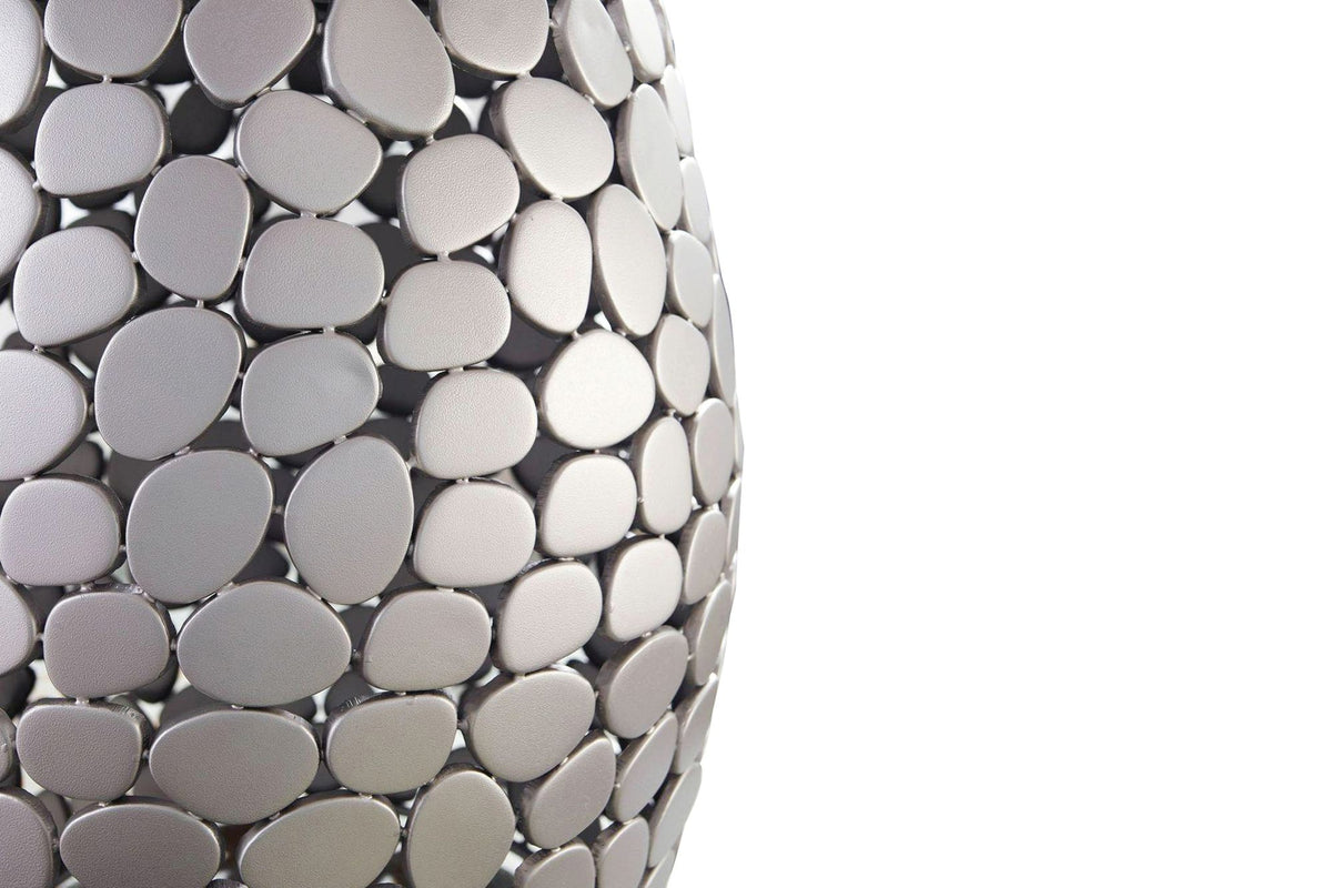 Design Bijzettafel rond 40cm van aluminium zilver & wit