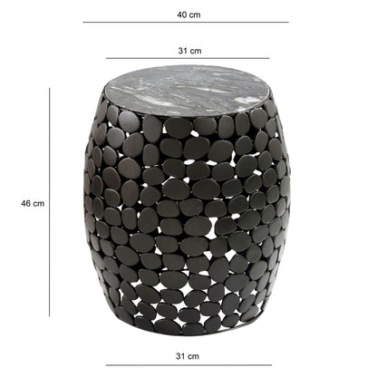 Design Bijzettafel rond 40cm van zwart aluminium &