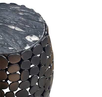 Design Bijzettafel rond 40cm van zwart aluminium &